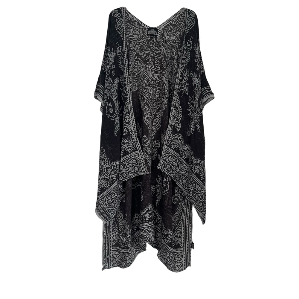 Angie One Size women’s kimono paisley charcoal